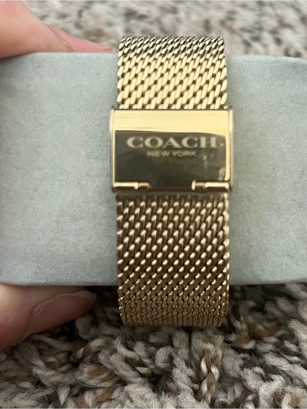 Men’s COACH Elliot Slim Gold Mesh Bracelet Watch